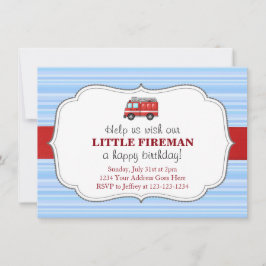 Invitación de cumpleaños de camión de bomberos