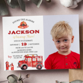 Invitación de cumpleaños de camión de bomberos sue