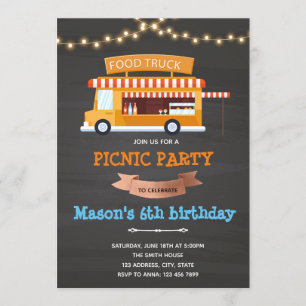 invitación de cumpleaños de camión de comida