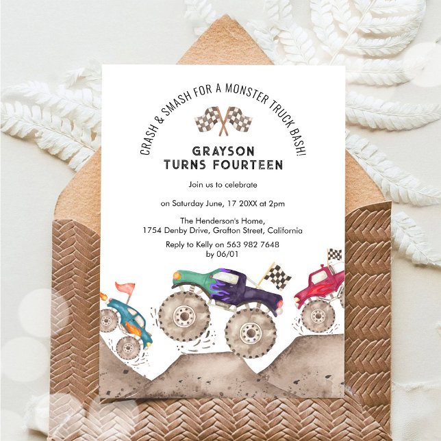 Invitación de Cumpleaños de Camión Monstruo (Subido por el creador)