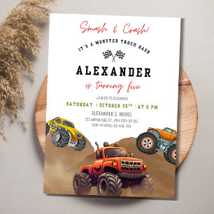 Invitación de cumpleaños de camión monstruo, Aplas