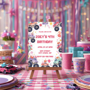 Invitación de Cumpleaños de Camión Monstruo para N