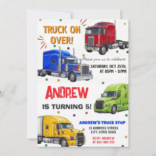 Invitación de cumpleaños de Camionero Personal par