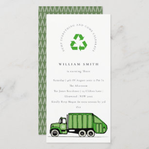 Invitación de cumpleaños de camiones de basura ver