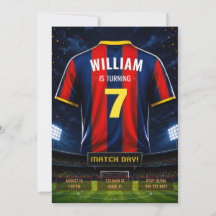 Invitación de cumpleaños de camiseta de fútbol