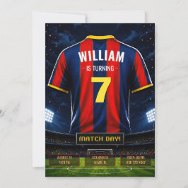 Invitación de cumpleaños de camiseta de fútbol
