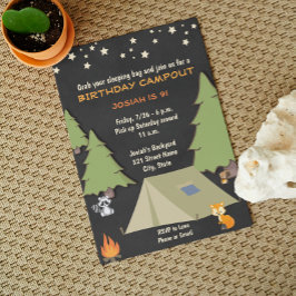 Invitación de cumpleaños de Camp Out