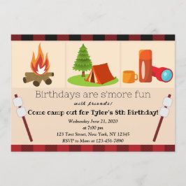Invitación de cumpleaños de camping
