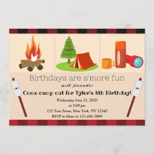 Invitación de cumpleaños de camping