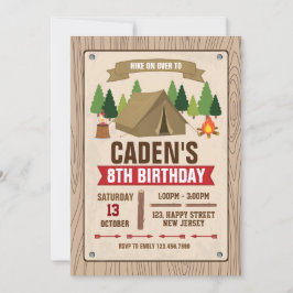 Invitación de cumpleaños de camping