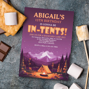 Invitación de cumpleaños de camping