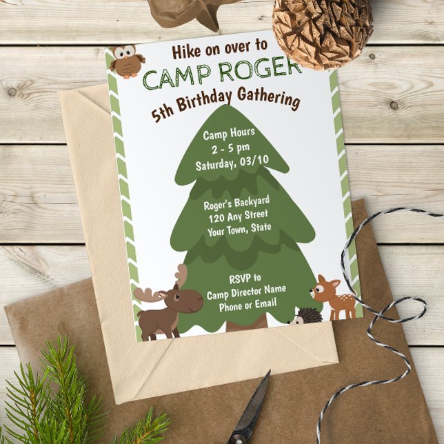 Invitación de cumpleaños de camping (Subido por el creador)