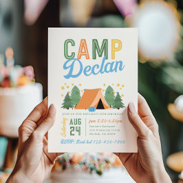Invitación de cumpleaños de camping