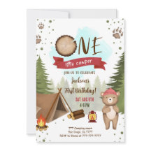 Invitación de cumpleaños de camping