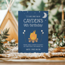 Invitación de cumpleaños de camping y S'mores