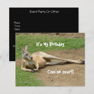 Invitación de cumpleaños de canguro