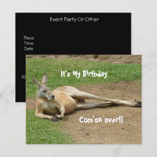 Invitación de cumpleaños de canguro