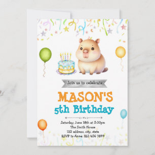 Invitación de cumpleaños de Capybara