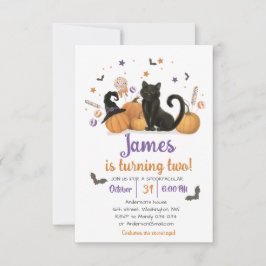 Invitación de cumpleaños de caramelo de Halloween 