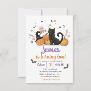 Invitación de cumpleaños de caramelo de Halloween