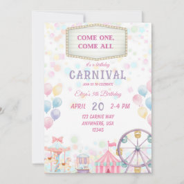 Invitación de cumpleaños de carnaval