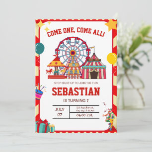 Invitación de cumpleaños de carnaval, cumpleaños d