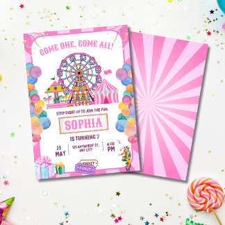 Invitación de cumpleaños de carnaval Cumpleaños de
