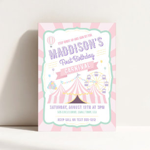 Invitación de cumpleaños de Carnaval Pastel
