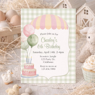 Invitación de cumpleaños de Carnaval Pastel Vint