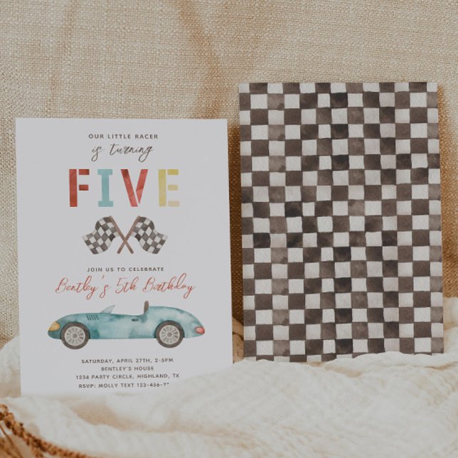 Invitación de cumpleaños de Carreras | 5.º cumplea (Subido por el creador)