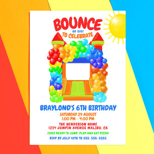 Invitación de cumpleaños de casa de rebote