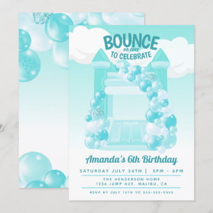 Invitación de cumpleaños de casa de rebote