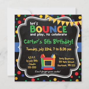 Invitación de cumpleaños de casa de rebote e infla