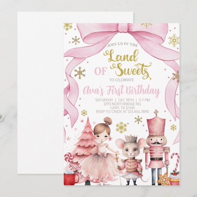 invitación de cumpleaños de cascanueces de la tier (Anverso / Reverso)