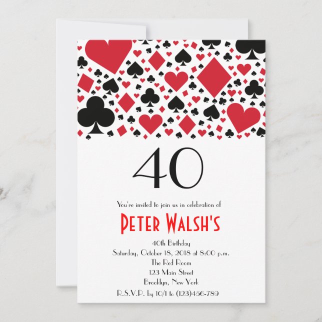 Invitación de cumpleaños de Casino Las Vegas (Anverso)