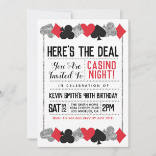 Invitación de cumpleaños de Casino Poker