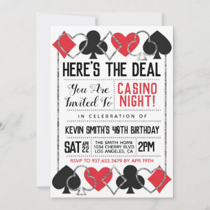 Invitación de cumpleaños de Casino Poker