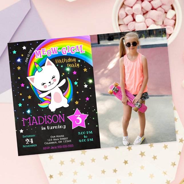Invitación de cumpleaños de Caticorn, Foto de arco (Subido por el creador)