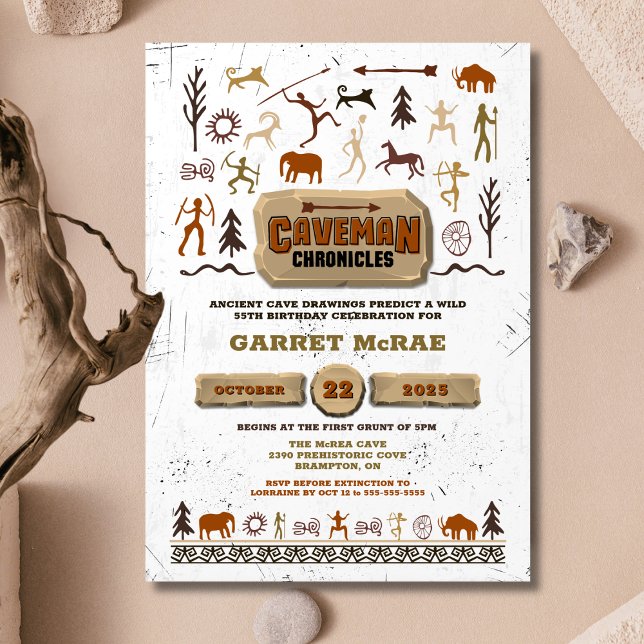 Invitación de cumpleaños de Caveman Chronicles (Subido por el creador)