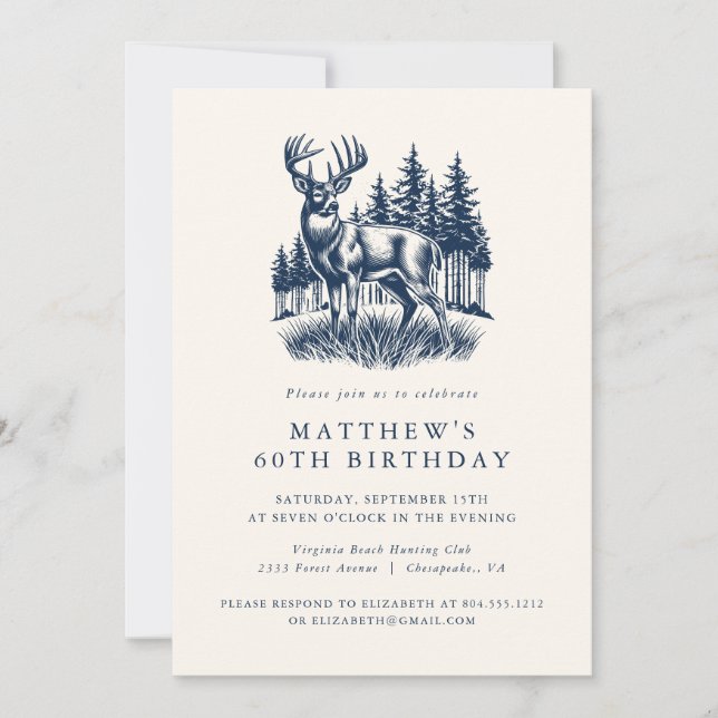 Invitación de cumpleaños de cazador moderno elegan (Anverso)