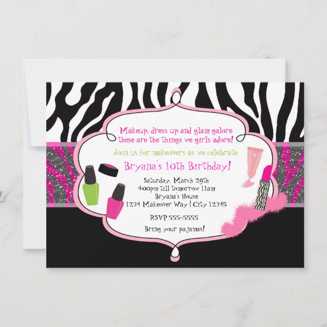 Invitación de cumpleaños de cebra de transformació (Anverso)