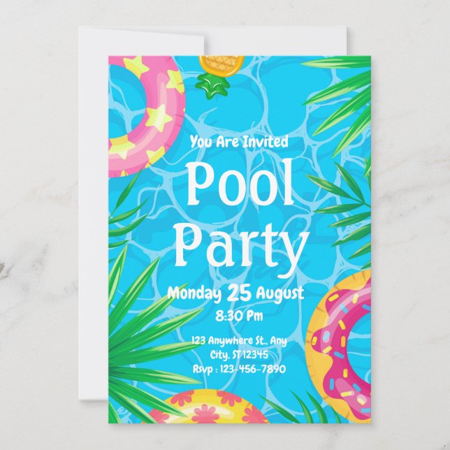 Invitación de cumpleaños de celebración de fiesta  (Anverso)