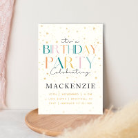 Invitación de cumpleaños de Celestial Starry Sky