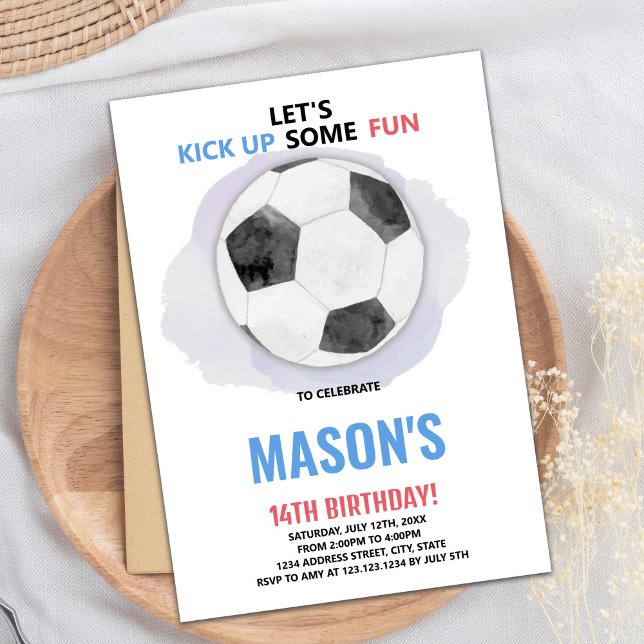 Invitación de cumpleaños de Center Ball Soccer (Center Ball Soccer Birthday Invitations)