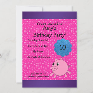 Invitación de cumpleaños de cerdo
