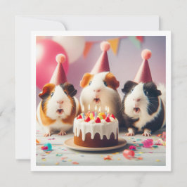 Invitación de cumpleaños de cerdos de Guinea para