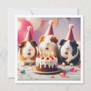 Invitación de cumpleaños de cerdos de Guinea para