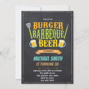 invitación de cumpleaños de cerveza y barbacoa