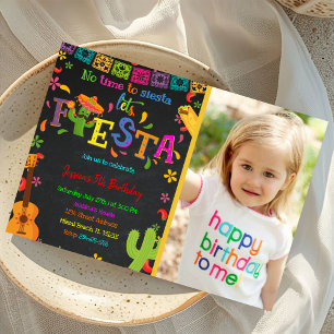 Invitación de cumpleaños de Chalkboard Fiesta con