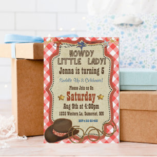 Invitación de cumpleaños de chica country western
